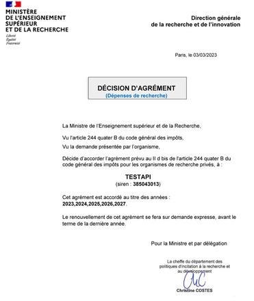 CIR agreement // Agrément CIR